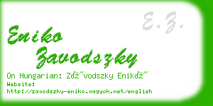 eniko zavodszky business card